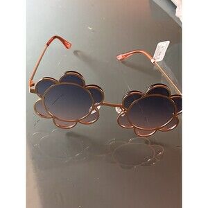 Flower Shape Sunglasses Fabulous 70s Boho Vibe By Claire Rose Gold Colored Frame